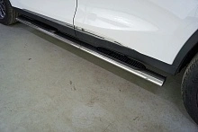 Пороги овальные с накладкой 120х60 мм для EXEED TXL I Рестайлинг 1