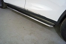 Пороги с площадкой (нерж. лист) 42,4 мм для EXEED TXL I Рестайлинг 1