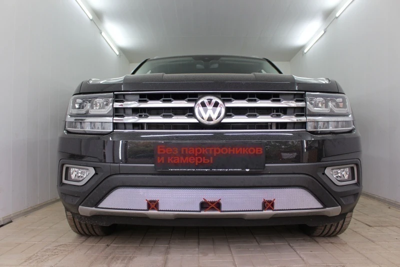 Защитная сетка радиатора низ для Volkswagen Teramont I Хром Стрелка 11 VWTER17.bot.chrome