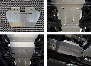Защиты комплект (радиатор, картер, КПП, РК) для Nissan Patrol VI (Y62)  ТСС ZKTCC00270K