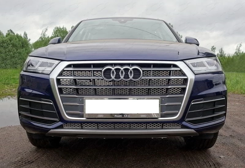 Решетка радиатора верх лист для Audi Q5 II (FY) Рестайлинг Серебряный ТСС AUDIQ517-02