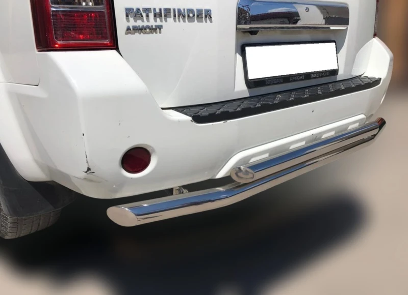 Защита заднего бампера двойная d60/53 мм для Nissan Pathfinder III Рестайлинг  Юко NPF.10.16