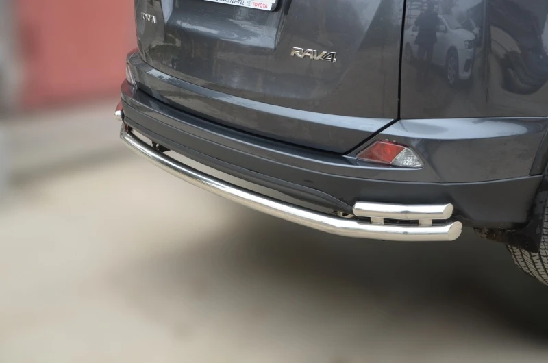 Защита заднего бампера двойная d60/42 мм для Toyota RAV4 IV (XA40)  Юко TRAV.13.16-2
