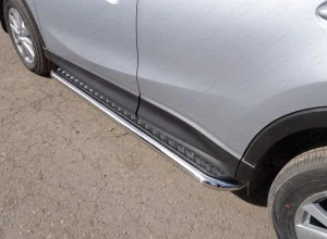 Пороги с площадкой 60,3 мм для Mazda CX-5 I Рестайлинг  ТСС MAZCX515-14