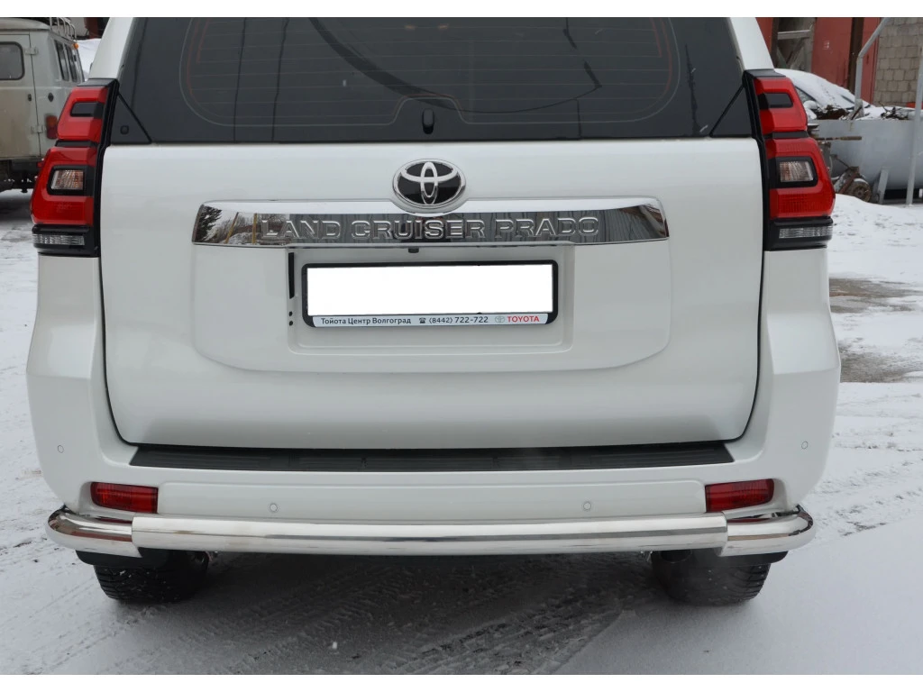 Защита заднего бампера с углами d76 мм для Toyota Land Cruiser Prado 150 Series Рестайлинг 1  Юко TLCP150.14.22