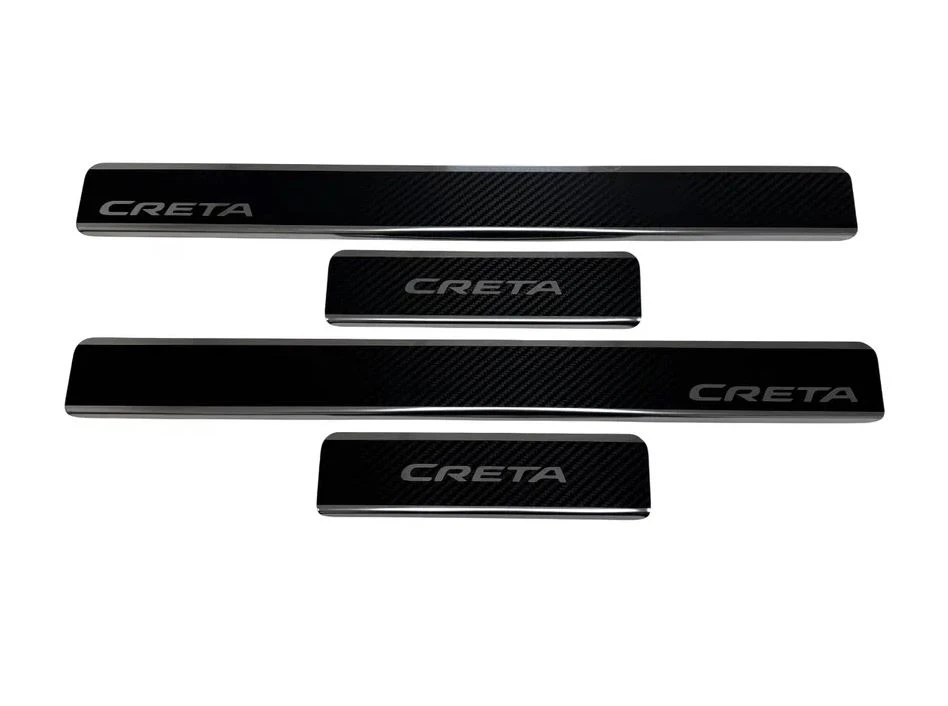 Накладки на пороги нержавеющая сталь под карбон 4шт. для Hyundai Creta II