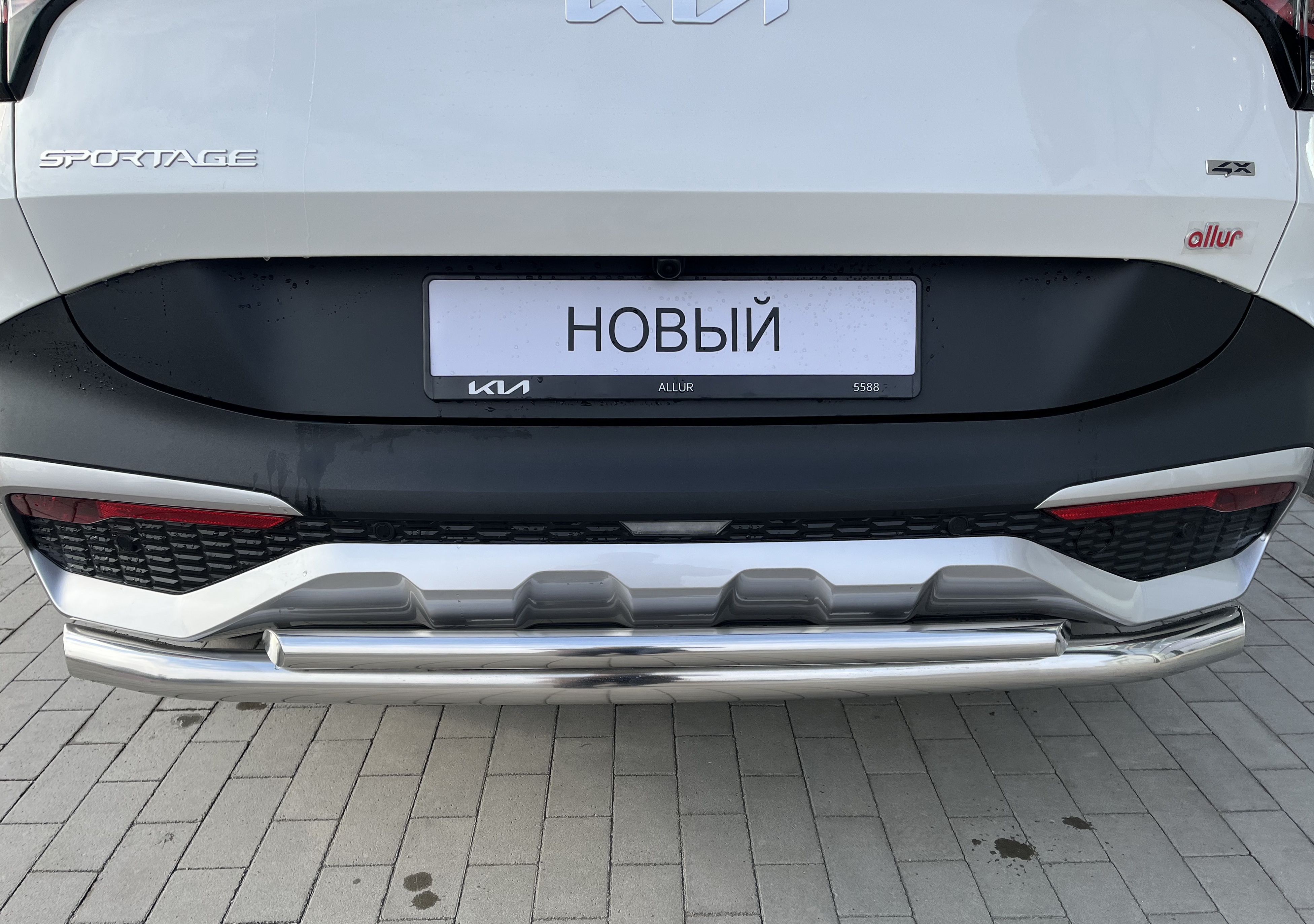 Защита заднего бампера двойная d60/42 мм для Kia Sportage V