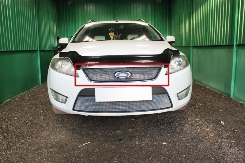 Защитная сетка радиатора верх для Ford Mondeo IV Хром Стрелка 11 FMON07.top.chrome