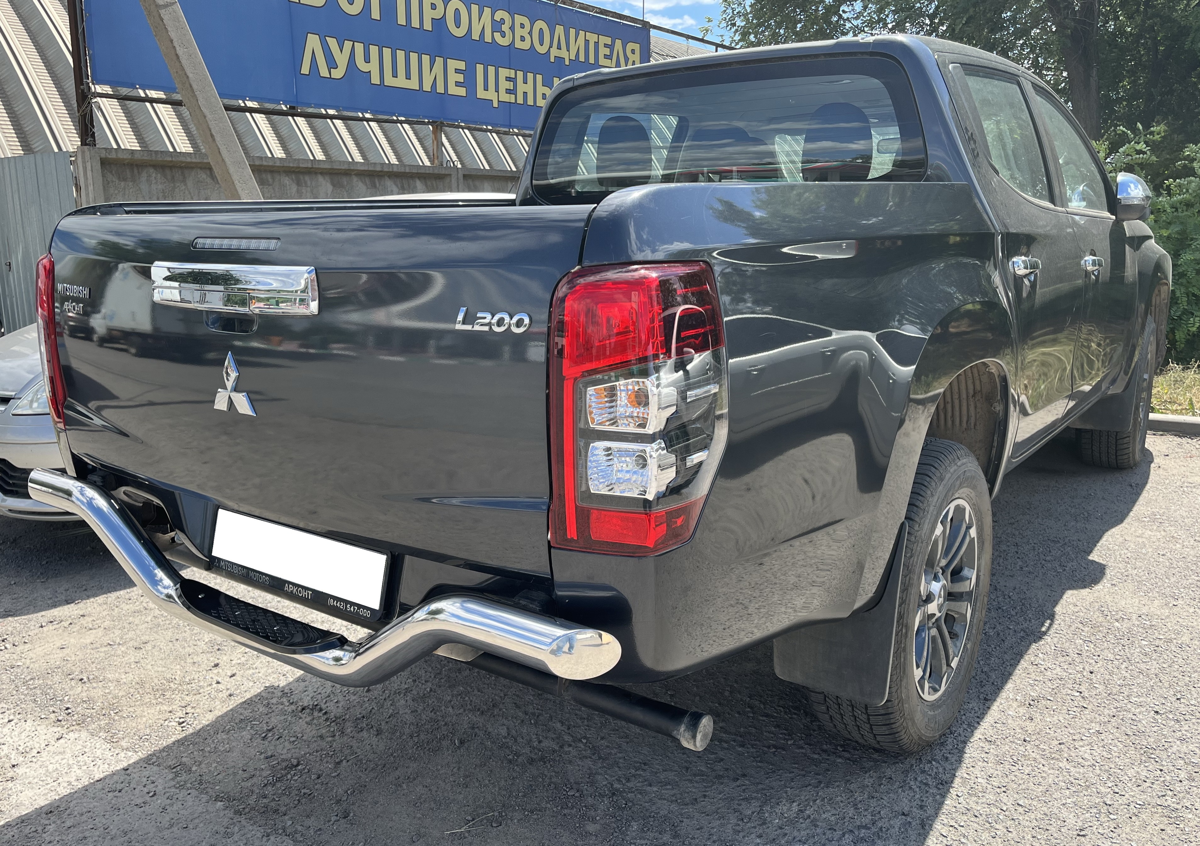 Защита заднего бампера волна с проступью d76 мм для Mitsubishi L200 V