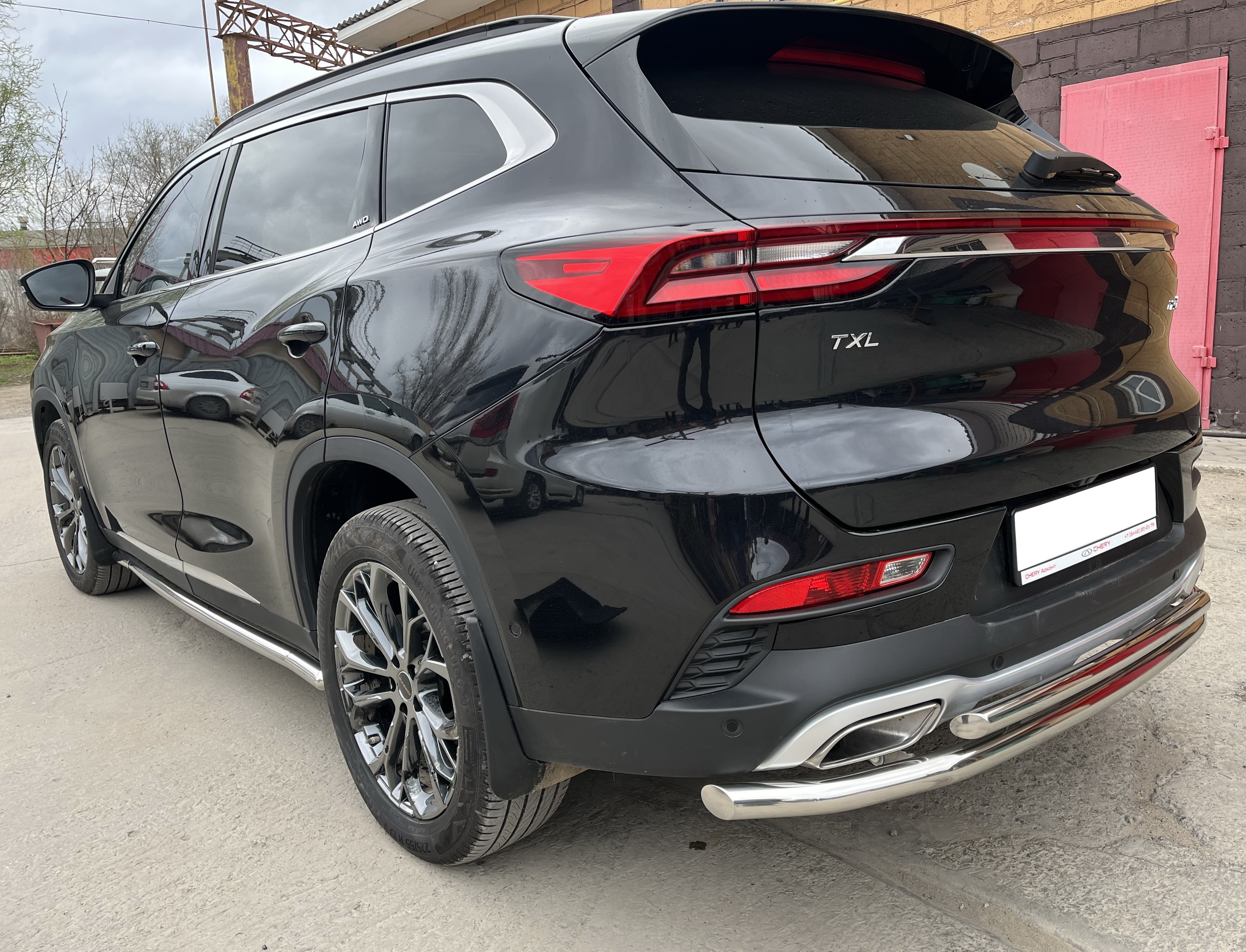 Защита заднего бампера двойная d53/42 мм для EXEED TXL I