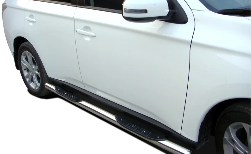 Пороги труба с проступью d76 мм для Mitsubishi Outlander III Рестайлинг  Юко MSO.14.93