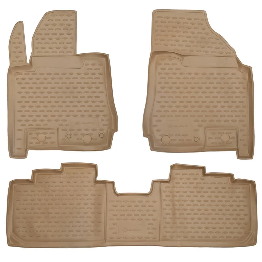 Коврики в салон полиуретан 3шт для Cadillac SRX II бежевый