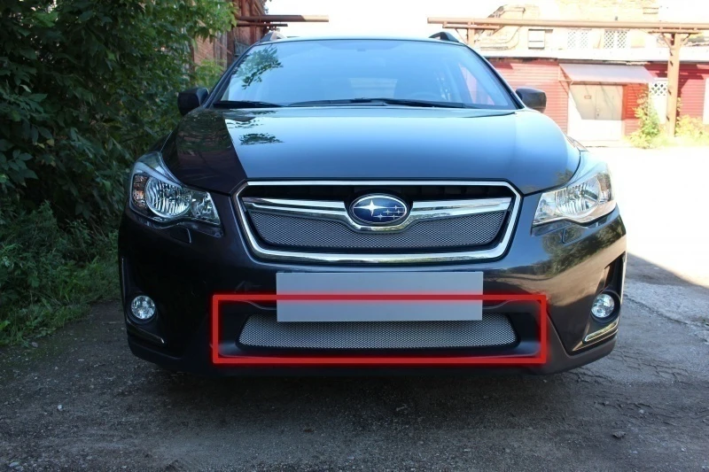 Защитная сетка радиатора низ для Subaru XV I Рестайлинг Хром Стрелка 11 SUXV16.bot.chrome