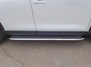 Пороги с площадкой 75х42 мм для Mazda CX-5 I  ТСС MAZCX512-31
