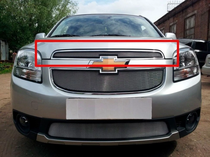 Защитная сетка радиатора верх для Chevrolet Orlando I Хром Стрелка 11 CHORL.top.chrome