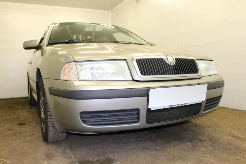 Защитная сетка радиатора для Skoda Octavia I (A4) Рестайлинг Черный Стрелка 11 SKO.black