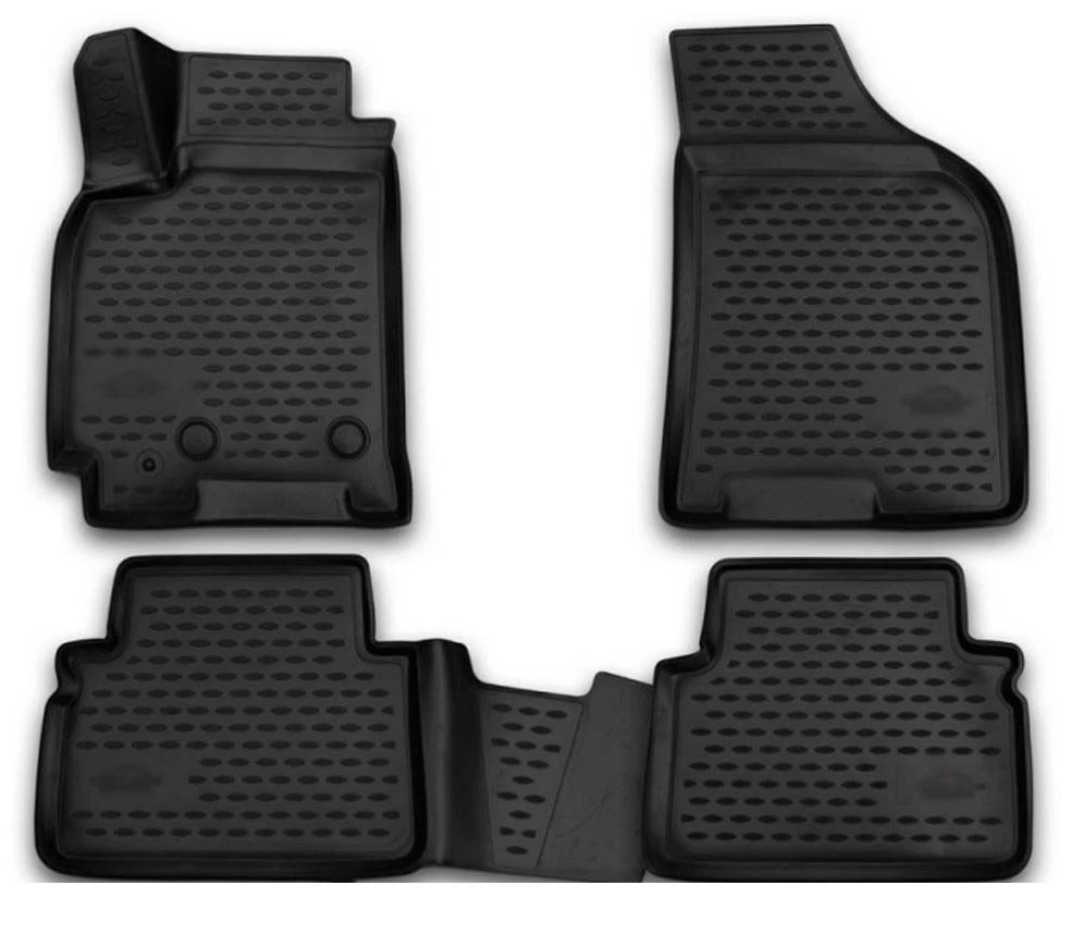 Коврики 3D в салон полиуретан 3 шт для Toyota Hilux VIII Черный Element ELEMENTAN0447210k