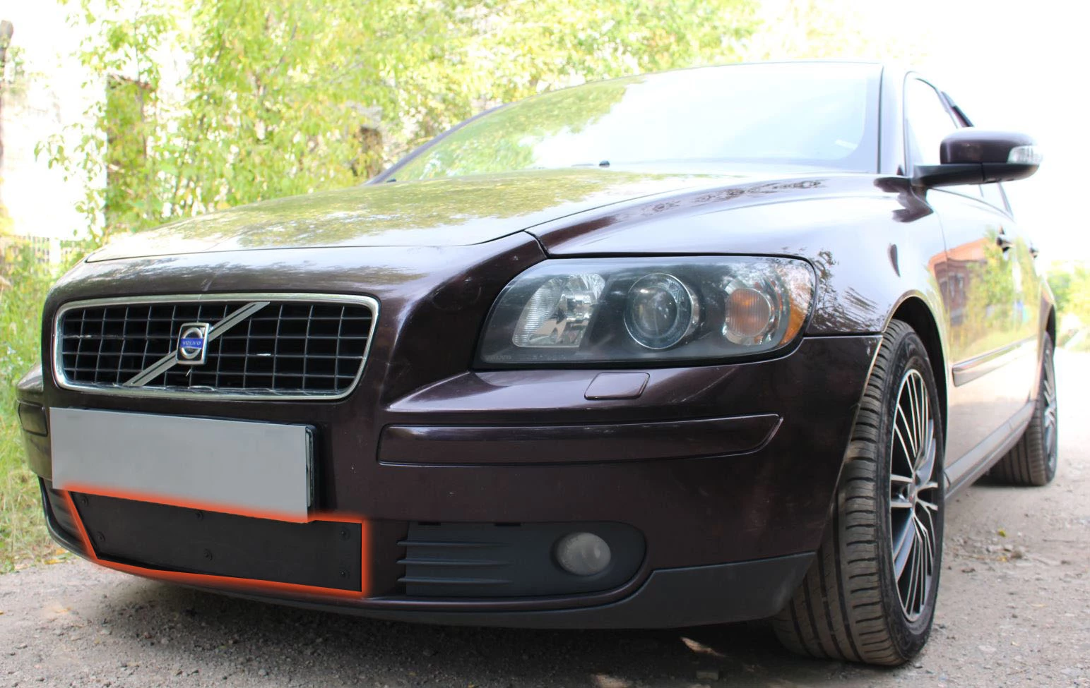 Зимняя заглушка радиатора к съемной сетке для Volvo S40 II Черный Стрелка 11 VS40