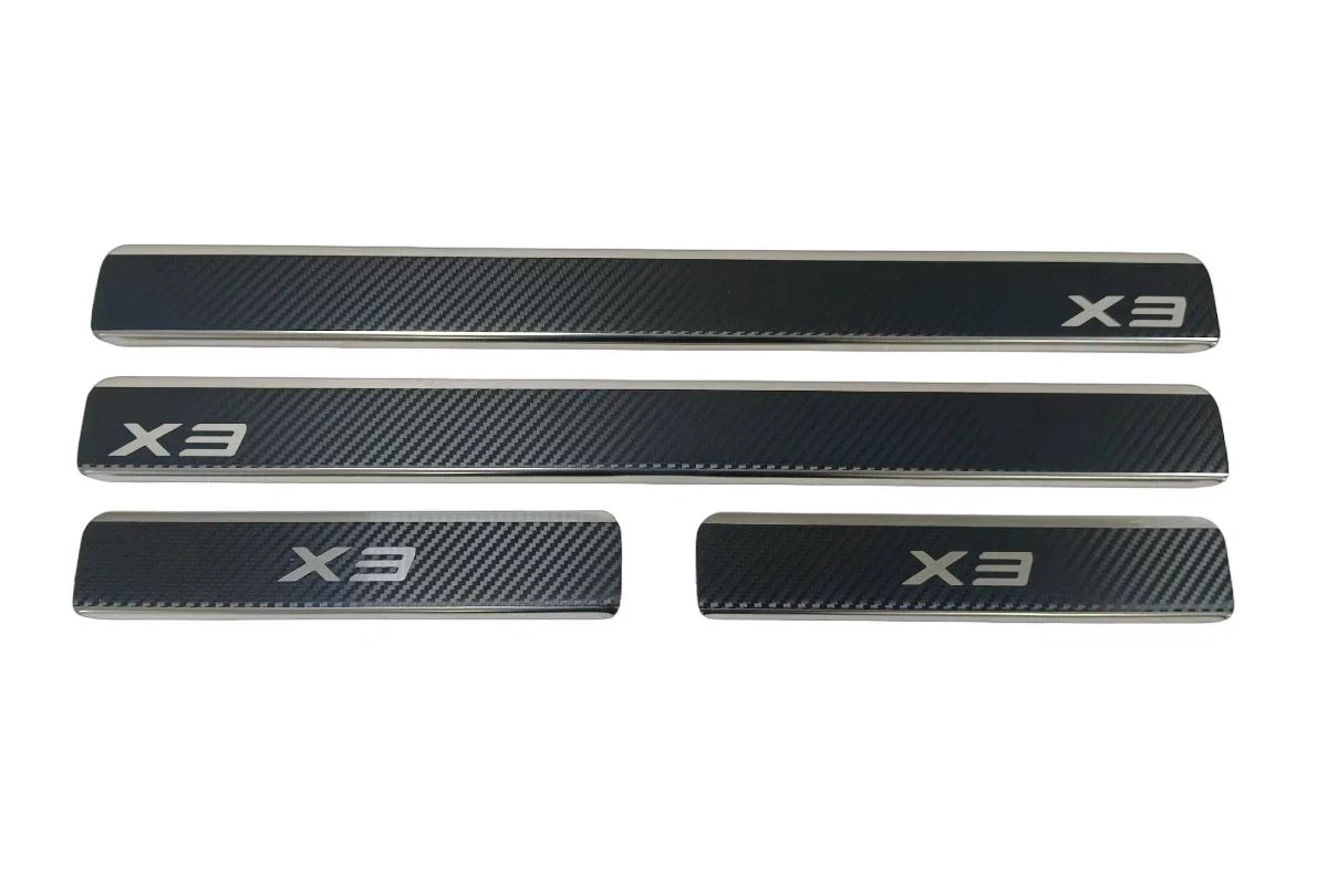 Накладки на пороги нержавеющая сталь под карбон 4шт. для Kaiyi X3 I