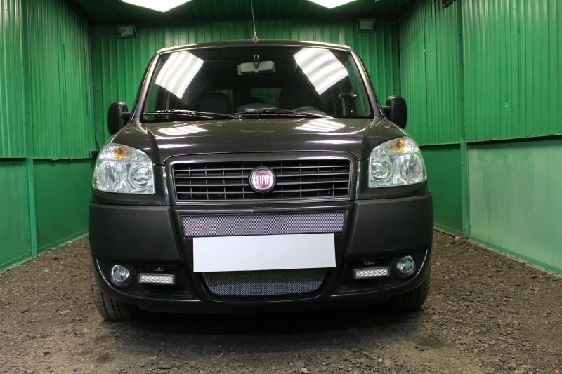 Защитная сетка радиатора комплект для Fiat Doblo I Рестайлинг Хром Стрелка 11 FDOB05.chrome