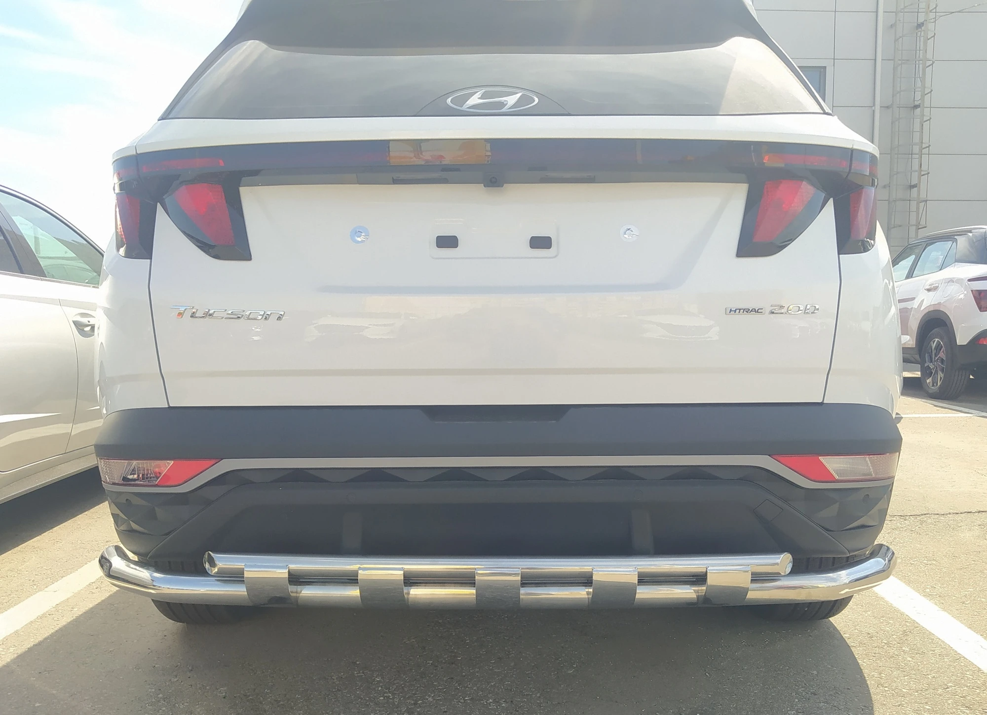 Защита заднего бампера с перемычками d60/42 мм для Hyundai Tucson IV  Юко HTUC.21.25