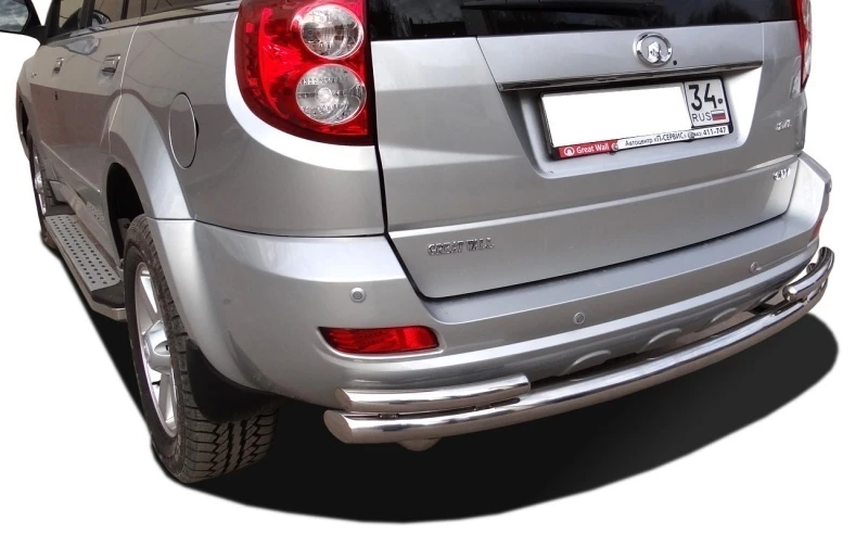 Защита заднего бампера двойная 2 коротких d60/42 мм для Haval H5 I  Юко GWH5.20.26