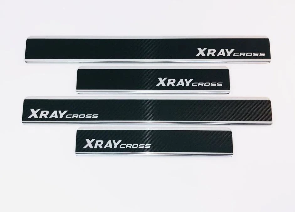 Накладки на пороги нержавеющая сталь под карбон 4шт. для LADA (ВАЗ) XRAY I