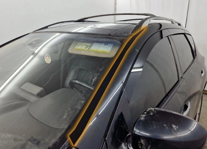 Водосток лобового стекла Премиум для Nissan Murano II (Z51) Рестайлинг Черный Стрелка 11 VP.169