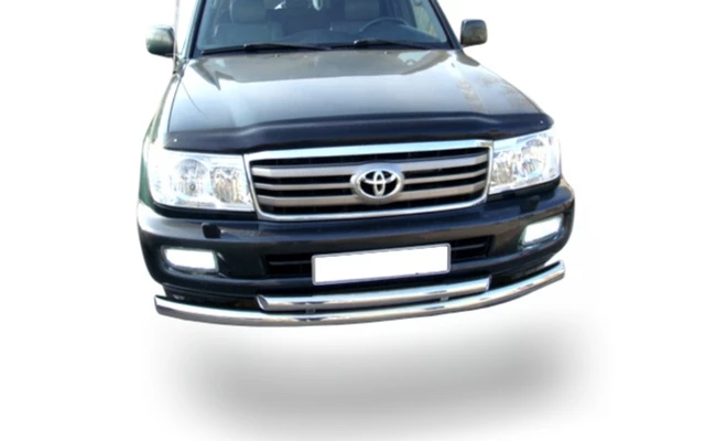 Защита переднего бампера двойная d76/60 мм для Toyota Land Cruiser 100 Series  Юко TLC100.98.04
