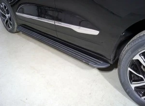 Пороги алюминиевые "Slim Line Black" 1820 мм для Haval Jolion I Рестайлинг Черный ТСС HAVJOL21-29B