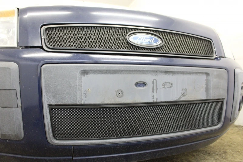 Защитная сетка радиатора верх для Ford Fusion I Рестайлинг Черный Стрелка 11 FFUS.top.black