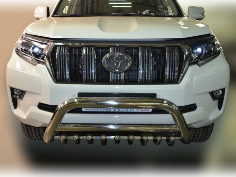 Защита переднего бампера скоба низкая+зубья d76/60/42 мм для Toyota Land Cruiser Prado 150 Series Рестайлинг 2  Юко TLCP150.17.76