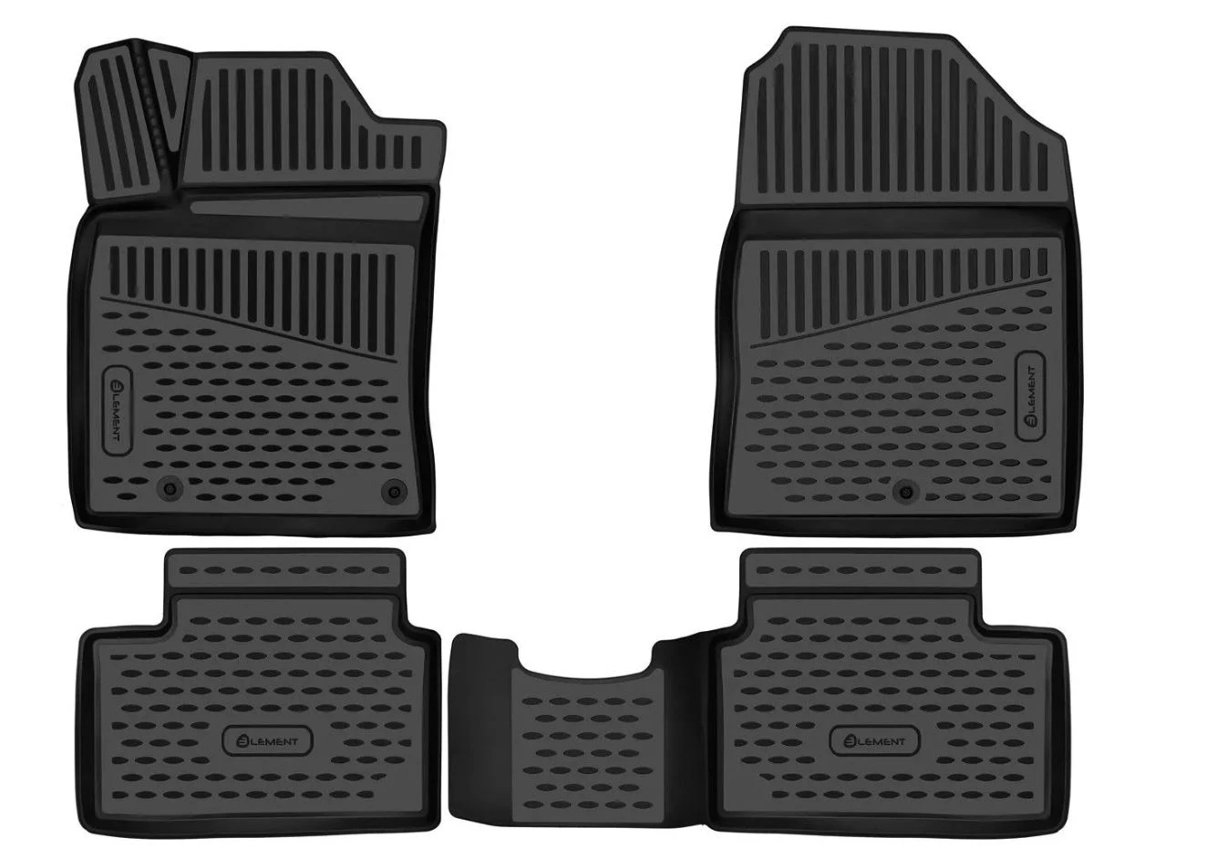 Коврики 3D в салон полиуретан 4 шт для Hyundai i30 III Рестайлинг 2 Черный Element ELEMENT3DA59041210