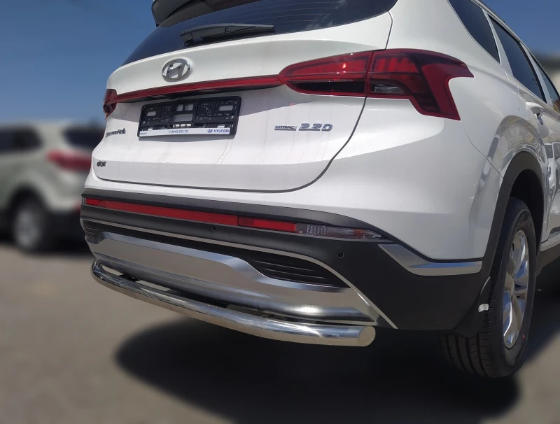 Защита заднего бампера d60 мм для Hyundai Santa Fe IV Рестайлинг  Юко HYSF.21.11