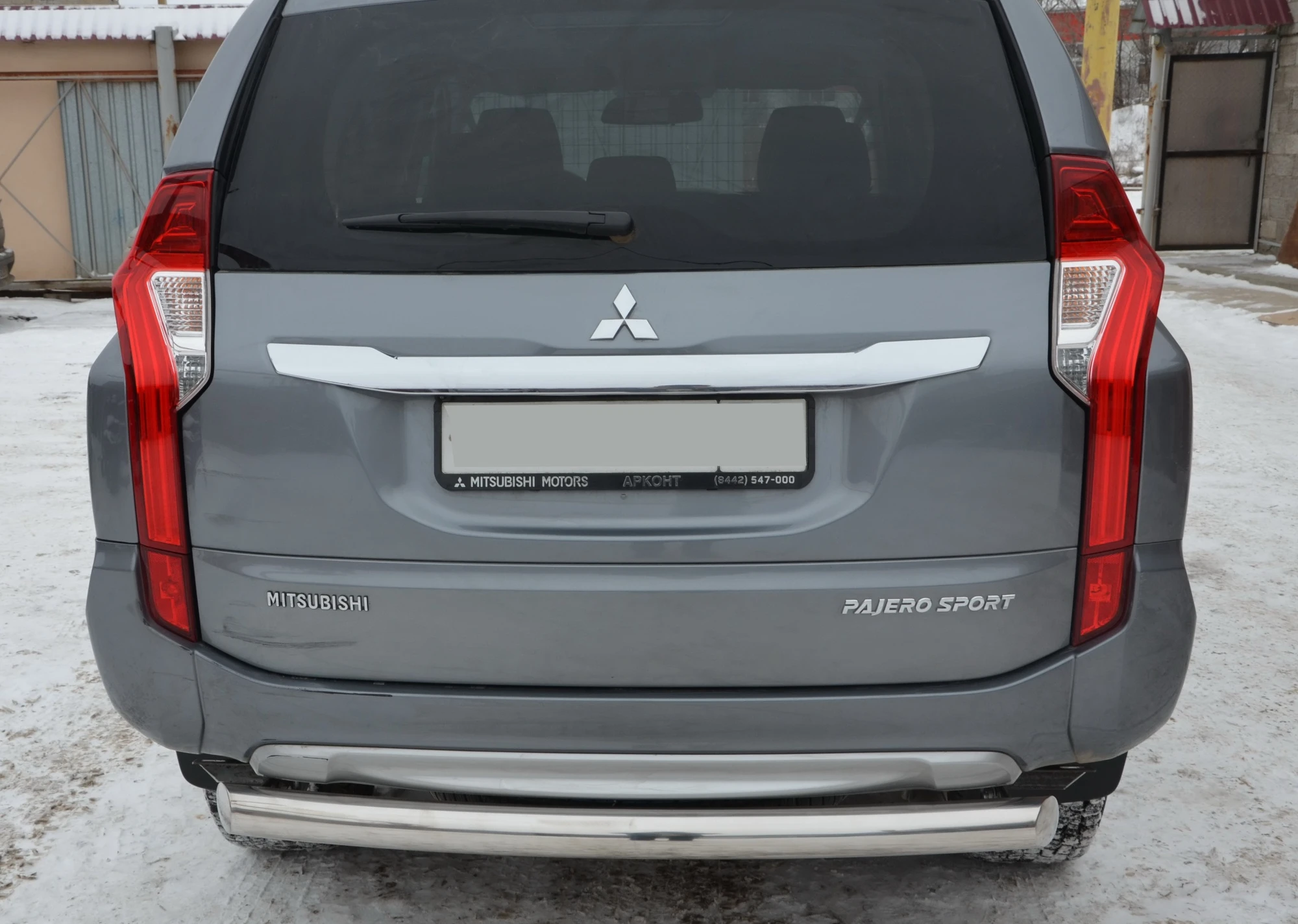 Защита заднего бампера d76 мм для Mitsubishi Pajero Sport III  Юко MSPS.17.11