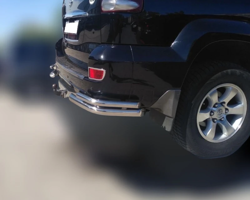 Защита заднего бампера угловая двойная под фаркоп d60/42 мм для Toyota Land Cruiser Prado 120 Series  Юко TLCP120.03.20-1