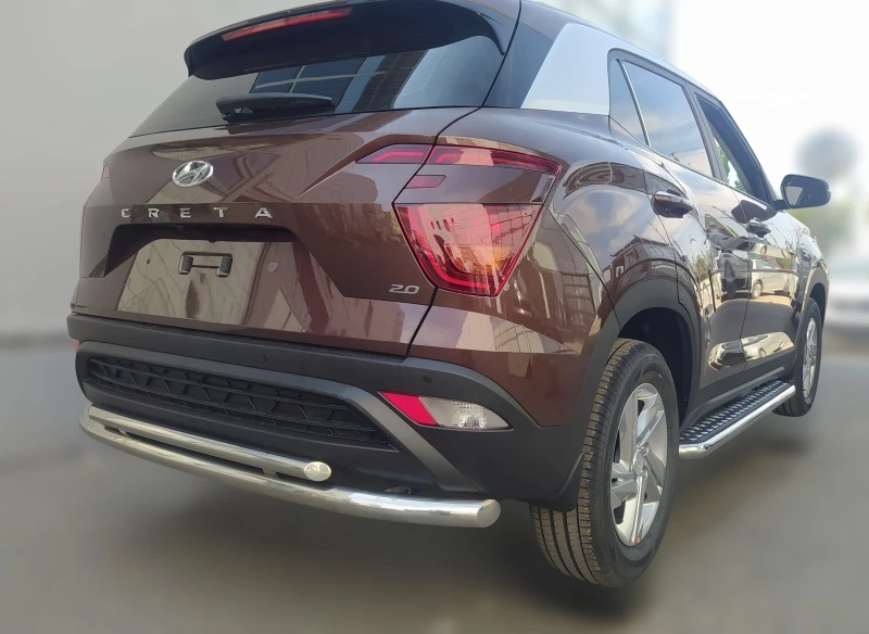Защита заднего бампера двойная d60/42 мм для Hyundai Creta II  Юко HYC.21.16