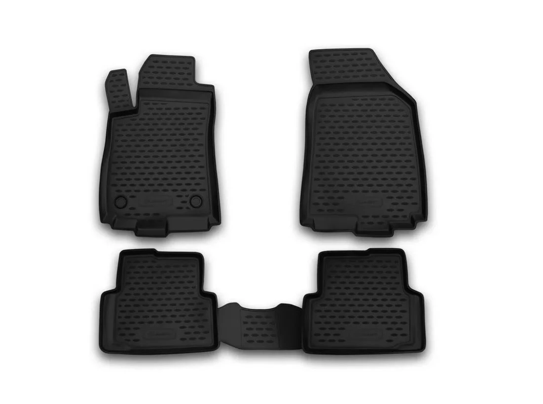 Коврики 3D в салон полиуретан 4 шт для Citroen C4 II Рестайлинг Черный Element CARCRN10035h