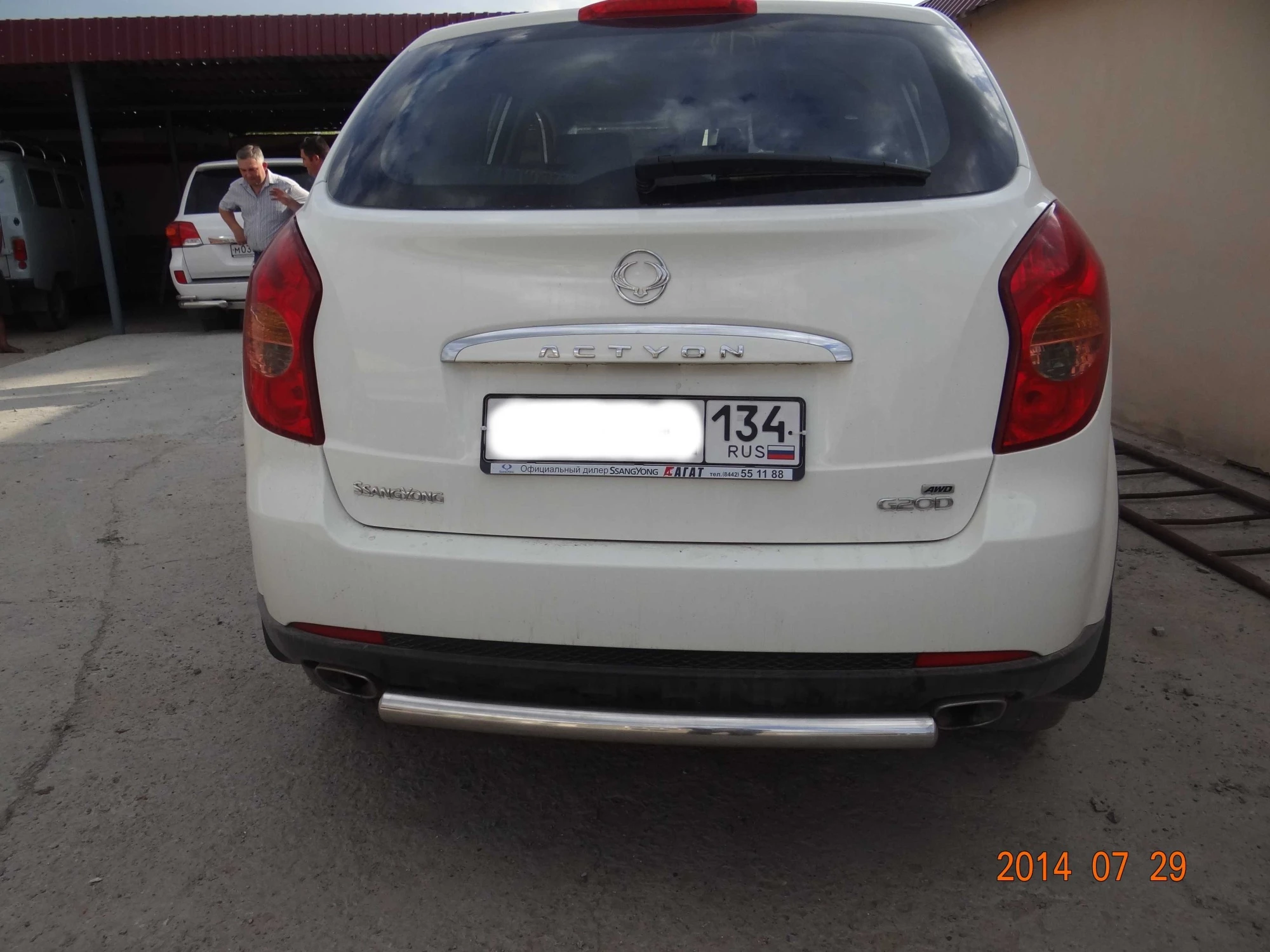 Защита заднего бампера d60 мм для SsangYong Actyon II  Юко SYAC.12.11