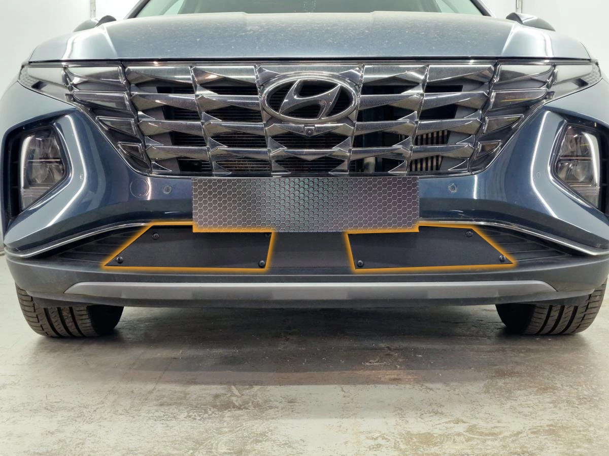 Зимняя заглушка радиатора к съемной сетке низ 2 части гибрид для Hyundai Tucson IV