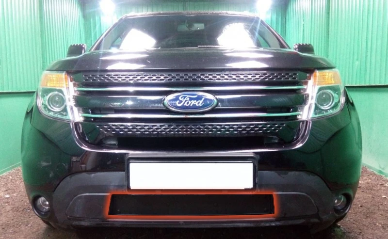Зимняя заглушка радиатора к съемной сетке для Ford Explorer V Черный Стрелка 11 FEXP11