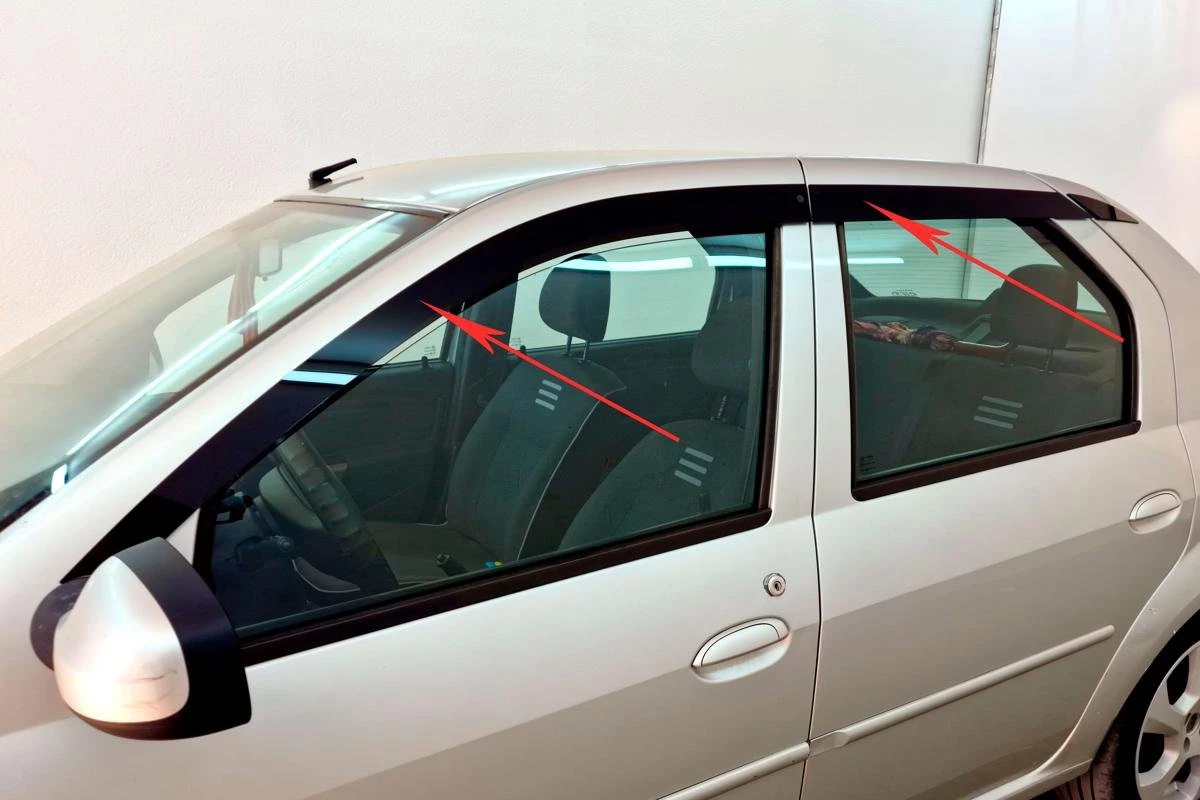 Дефлекторы окон 2D 6 шт. для Renault Logan I Рестайлинг