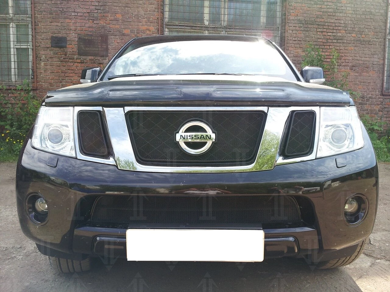 Защитная сетка радиатора верх для Nissan Pathfinder III Рестайлинг