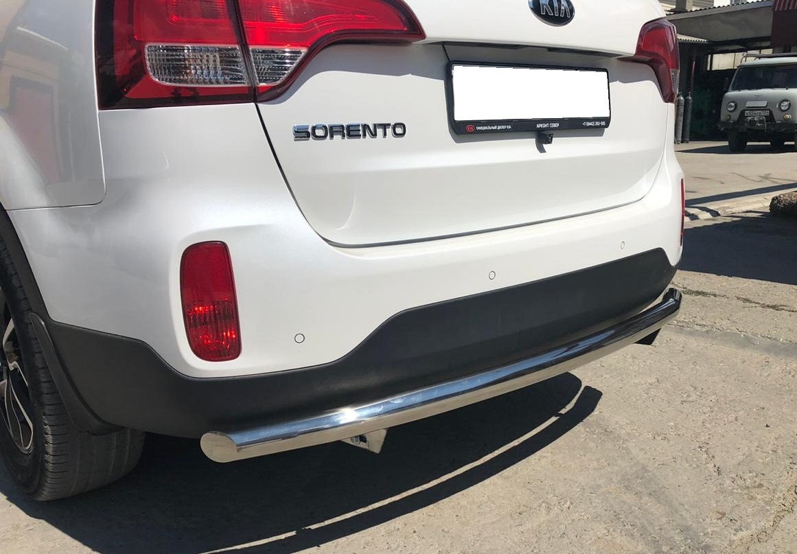 Защита заднего бампера d60 мм для Kia Sorento II Рестайлинг