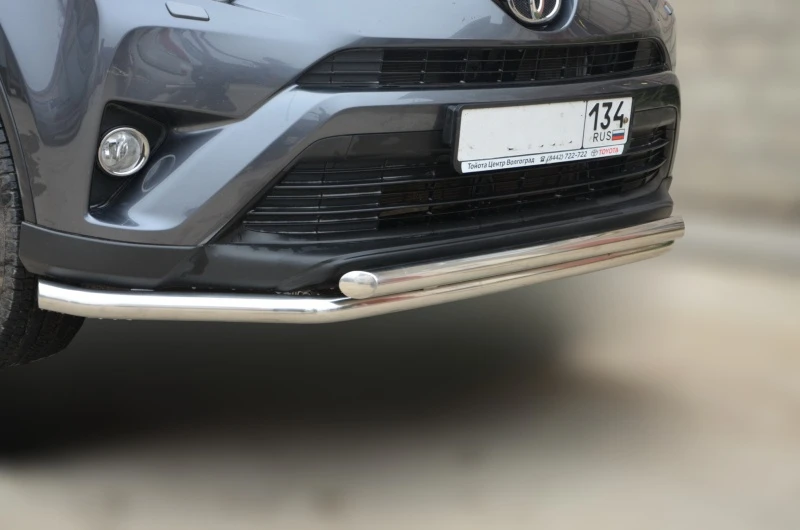 Защита переднего бампера двойная d53/53 мм для Toyota RAV4 IV (XA40) Рестайлинг  Юко TRAV.15.03-2