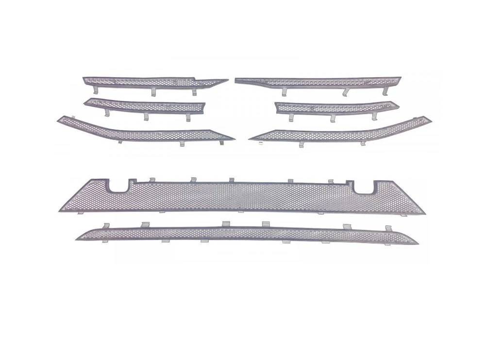 Комплект сеток chrome верх 6 частей и низ 2 части для LADA (ВАЗ) Vesta I Рестайлинг