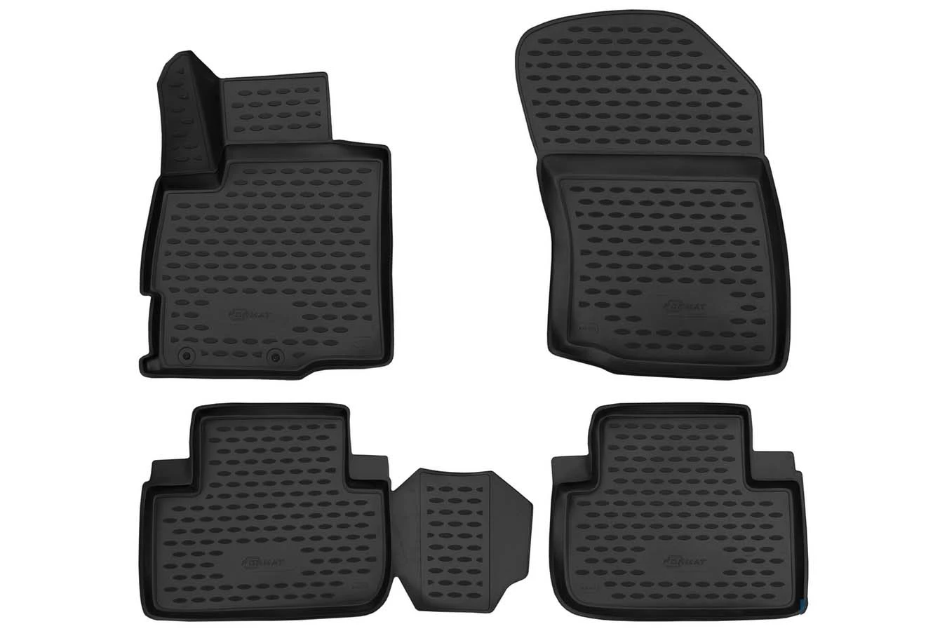 Коврики 3D в салон полиуретан 4 шт для Mitsubishi Outlander III Рестайлинг 2 Черный FORMAT FORMAT.3D.35.28.210