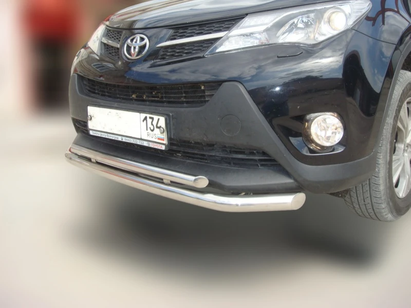 Защита переднего бампера двойная d60/42 мм для Toyota RAV4 IV (XA40)  Юко TRAV.13.03-1