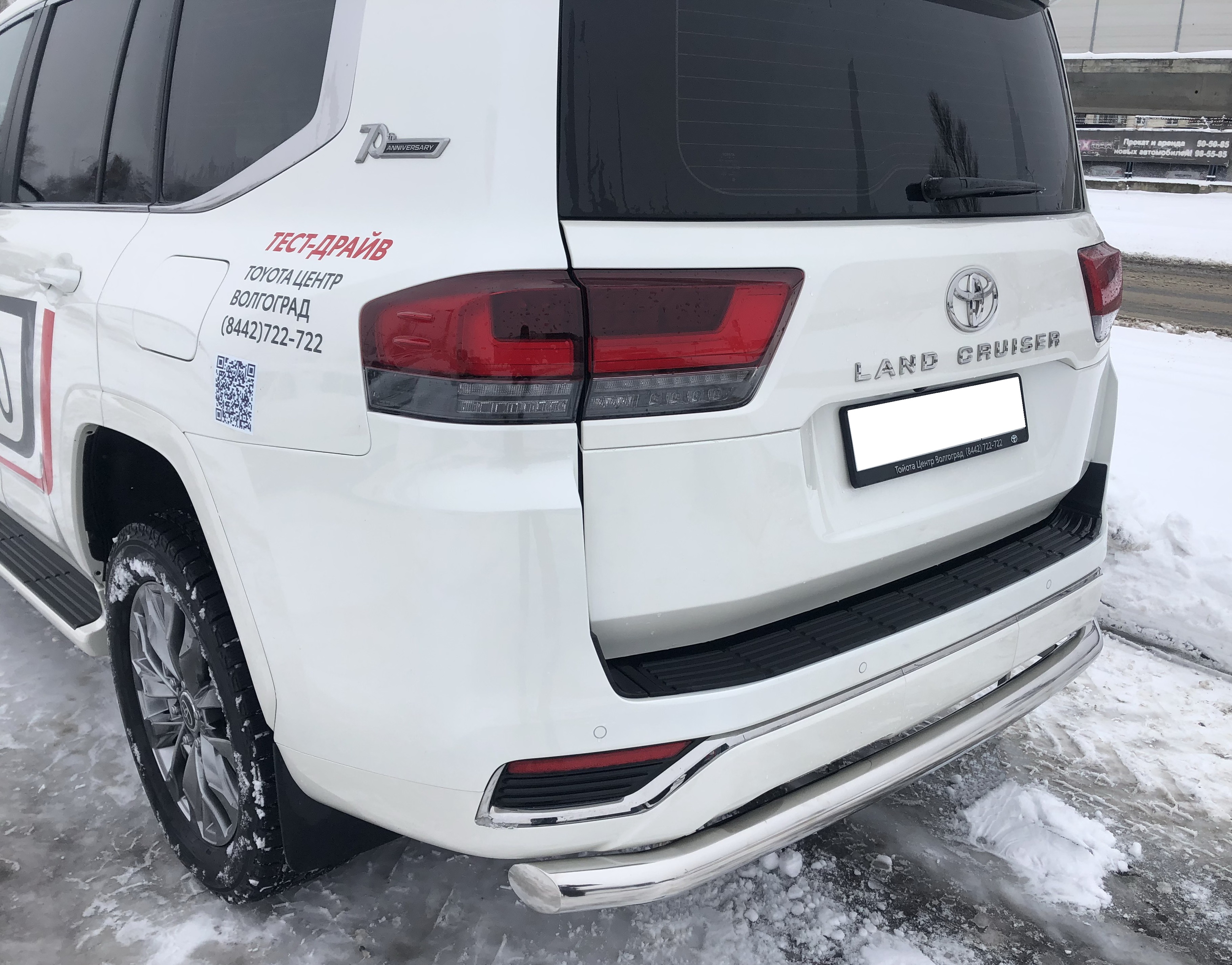 Защита заднего бампера d76 мм для Toyota Land Cruiser 300 Series
