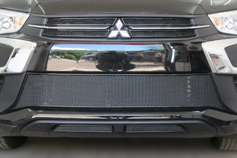 Комплект сеток black верх 4 части, низ 2 части, центр для Mitsubishi ASX I Рестайлинг 2 Черный Стрелка 11 MITASX17.top.black-MITASX17.bot.black-MITASX17.mid.black